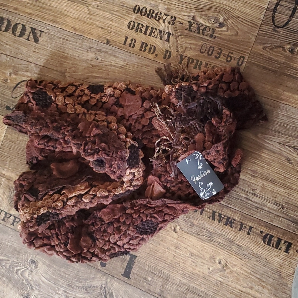 Fashion, multicolored brown, scarf, NWT